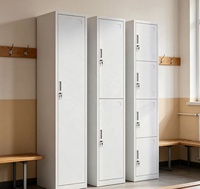 Armoire métallique assemblée à 4 niveaux avec ventilation, casier métallique avec serrure à clé, durable et écologique pour les salles de sport, les bureaux, les employés et les étudiants