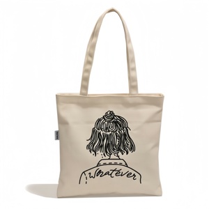 Экологичная хлопковая Холщовая Сумка с логотипом под заказ, многоразовая простая белая пустая Хлопковая сумка с ручкой - Product Image 2