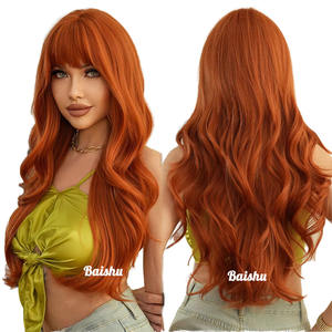 วิกผมยาวสีส้มแบบมี<span class=keywords><strong>หน้าม้า</strong></span> ลอนใหญ่ นุ่มฟู สไตล์บราซิลและเวียดนาม คุณภาพดี ราคาขายส่ง - Product Image 5