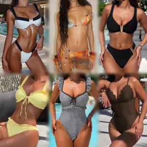 Manufacturer's hot selling summer women's printed bikini set two-piece swimsuit backless sexy women's swimsuit randomly shipped - Product Image 1