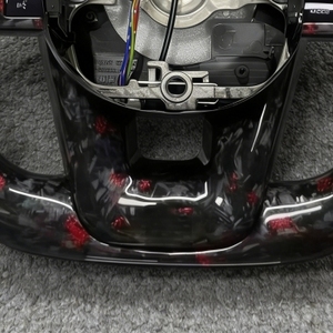 Volante Deportivo de Fibra de Carbono Forjado Rojo con Levas de Cambio, Compatible con <span class=keywords><strong>Toyota</strong></span> <span class=keywords><strong>Corolla</strong></span>, Fortuner, Land Cruiser LC70, Hilux, Camry - Product Image 5