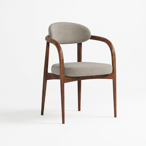 Silla de Comedor Moderna Tapizada en Madera con Asiento y Brazos de Microfibra para Comedores, Hoteles y Hogares - Product Image 1