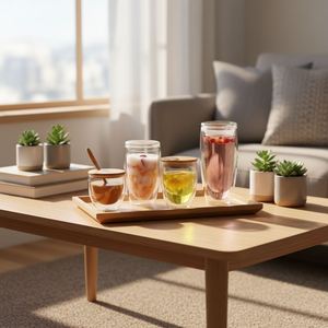 Double-Walled Borosilicate Glass Mugs <b>Large</b> Capacity Heat-Resistant BPA Free Sustainable Dishwasher Microwave Safe Coffee <b>Cups</b> - Product Image 1