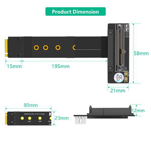 SFF-8639 (U.2) до NGFF M.2 ключ M Удлинительный кабель для U.2 NVME SSD - Product Image 4
