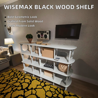 Console de canapé en bois noir de luxe contemporain, décoration d'intérieur moderne, meubles avec rangement en acier inoxydable pour le salon