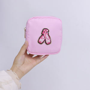 Keymay livraison rapide bricolage broderie personnalisé Chenille Patch autocollant auto-adhésif paillettes université Chenille Ballet pantoufles Patch - Product Image 4