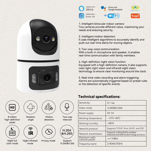 กล้องวงจรปิด Tuya WiFi 6 8MP ความละเอียดสูงสำหรับภายนอกอาคาร พร้อมระบบมองเห็นในเวลากลางคืนแบบสีเต็มรูปแบบ H.264/H.265 รองรับการส่งสัญญาณแบบคู่ และจัดเก็บข้อมูลบนคลาวด์ - Product Image 2