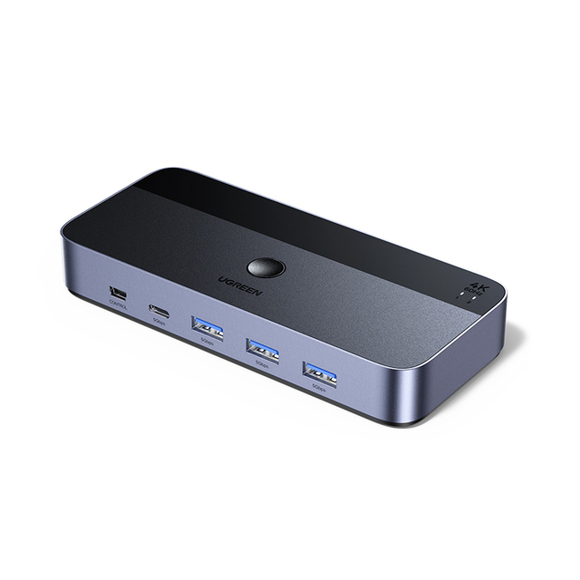 UGREEN USB 3.0 HD-MI KVM Switch 2 in 1 Out Splitter Support 4K60Hz for 2 Computers Sharing 1 Monitor Keyboard Mouse