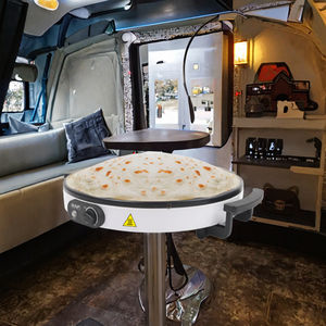 Machine à crêpes électrique portable de 45cm de diamètre, machine à pizzas antiadhésive en acier inoxydable pour le ménage, vente en gros - Product Image 3