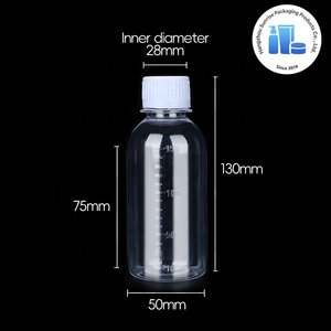 도매 150ml PET 플라스틱 화장품 눈금 표시 투명 병, 스크린 인쇄 - Product Image 1