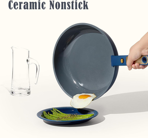 Juego de Utensilios de Cocina Antiadherentes de Cerámica y Granito de 15 Piezas, Personalizado OEM, con Mango Desmontable, Compatible con Gas, Ahorra Espacio - Product Image 3