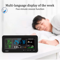 Station météo sans fil EMAF pour la maison, avec thermomètre numérique, hygromètre, capteur d'intérieur, prévisions météo, horloge LCD et alarme.