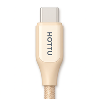 Kabel USB C ke USB C 60W Ivory Braided, Kabel Pengisi Daya Tipe C untuk Ponsel, Tablet, Laptop, Mobil, dan Perjalanan