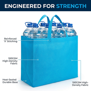 Ultrasonic Non Woven Tote Bags Heat Sealed Durable Eco Friendly Supermarket Promotion Exhibition Reusable Carrybags Market <strong>Sack</strong> - Product Image 3