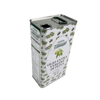 DADI 500ml /1L/2L/ 3L /5L/10L Contenant rectangulaire pour huile d'olive en métal avec couvercle à bec verseur et impression personnalisée