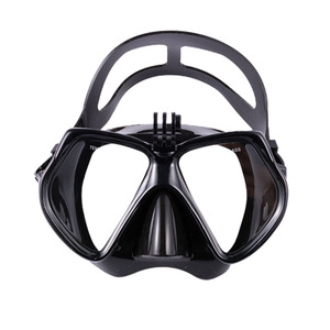 Masque de plongée en silicone liquide à deux fenêtres avec lentille en verre trempé et support pour caméra, pour snorkeling et sports nautiques adultes - Product Image 1