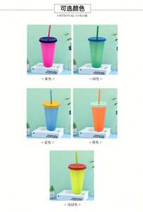 PP Calefacción Color Temperatura Gradiente Sublimación Taza mágica Taza que cambia de color con tapa y pajita - Product Image 4