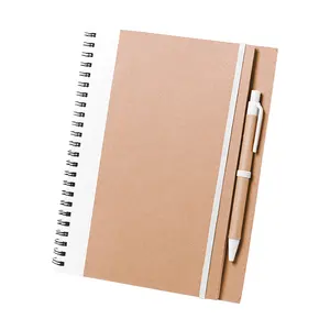 Vintage notebook a5 halka kapak binder kraft kağıt mutlu planlayıcısı