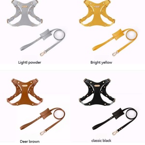 Harnais de Poitrail et de Dos Haut de Gamme pour Grand <span class=keywords><strong>Chien</strong></span>, en PU Souple et Luxueux, Durable, Imperméable, Antidérapant, Sans Fourrure, Sportif, à Boutons Ajustables, Confortable - Product Image 5