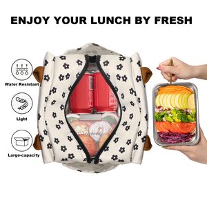 Sacs à déjeuner mignons et réutilisables, boîte à lunch isotherme de grande capacité, sac isotherme réutilisable pour le travail/le pique-nique/les voyages - Product Image 4