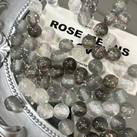 Perles rondes en résine de 10/12/16 mm, perles en résine scintillantes fines, perles en vrac pour la fabrication de bijoux, accessoires pour bracelets, colliers, breloques