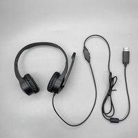 USB-118A Tipe C komputer bisnis, Headphone ekonomis 7.1 Headset telepon kantor dengan mikrofon penghilang kebisingan untuk pusat panggilan