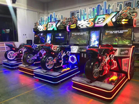 Simulateur de course de moto de luxe à mouvement complet, console de jeu d'intérieur à monnayeur, simulateur de conduite ludique pour centre commercial