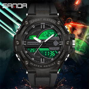 Nouvelle arrivée 2023 Sanda 3185 Design tendance Bracelet TPU <span class=keywords><strong>Montre</strong></span> numérique analogique <span class=keywords><strong>antichoc</strong></span> pour homme Reloj <span class=keywords><strong>Montre</strong></span> <span class=keywords><strong>de</strong></span> sport chronographe étanche - Product Image 4