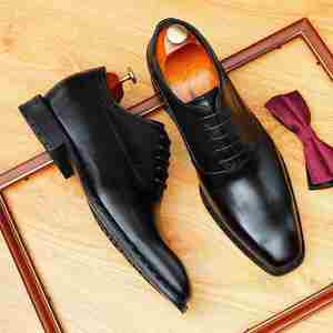 Chaussures décontractées carrées pour hommes, design original, mocassins Oxford à lacets, dessus en cuir, légères, respirantes, antidérapantes, pour l'extérieur - Product Image 2