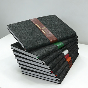 Agenda Ecológica Personalizada de Tapa Blanda de Fieltro y Cuero PU, Cosida, 160 Páginas, para la Escuela, Oficina, Reuniones, Diario - Product Image 1