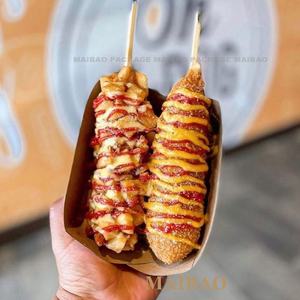 Toptan biyobozunur Kraft kağıt karton suşi Hamburger sandviç aperatif kutusu kullanımlık servis tabağı tepsiler Set <span class=keywords><strong>Hot</strong></span> <span class=keywords><strong>Dog</strong></span> sahipleri - Product Image 1