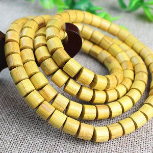 Old Mulberry Wood Barrel Bead <b>Bracelet</b> 108 Beads Rectangle Shape Sandalwood Jewelry For Men Women <b>Couples</b> - Product Image 3