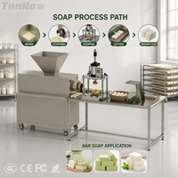 Machine de fabrication de savon à petite échelle pour savon en barre de toilette, avec fonctions de mélange, de pressage, d'estampage et de découpe, pour la production en usine, à fonctionnement compact
