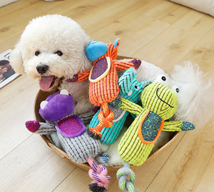 Juego de masticar chirriantes, juguetes para perros para mascotas, lindo nudo, Rana, mono, hipopótamo, elefante, diversión para cachorros de interior, masticar y jugar - Product Image 2