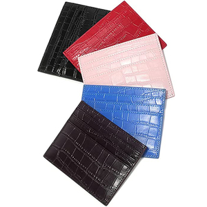 Portafoglio Porta Carte di Credito in Vera Pelle con Motivo Coccodrillo RFID, Porta Biglietti da Visita Sottile con Scomparti per Carte, per Uomo e Donna - Product Image 1