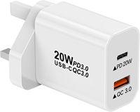 Pengisi Daya USB C PD 20W Adaptor Daya Port Ganda untuk Tablet iPhone Max Galaxy Pixel 4/3 IPad/IPad Mini Tipe C Pengisi Daya Dinding PD Cepat