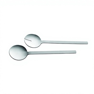 2pcs Stainless Steel <b>Salad</b> Server Set Silver Color Cutlery and Food Safe Tableware Metal <b>Salad</b> <b>Tools</b> - Product Image 1
