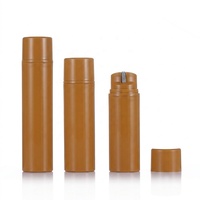 Botol Pompa Vakum Plastik PP Hitam Bulat Kosong 30 50 80 100 120 150 Ml untuk Kemasan Krim Lotion Serum, Botol Vakum untuk Krim Kental