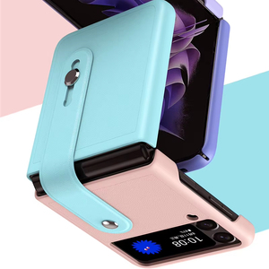 Étui Focus <span class=keywords><strong>Flip</strong></span> <span class=keywords><strong>3</strong></span> avec dragonne rétractable pour <span class=keywords><strong>Samsung</strong></span> Galaxy <span class=keywords><strong>Z</strong></span> <span class=keywords><strong>Flip</strong></span> Luxury PU Leather Case Dual Color <span class=keywords><strong>Z</strong></span> <span class=keywords><strong>Flip</strong></span> 4 Back Cover - Product Image 2
