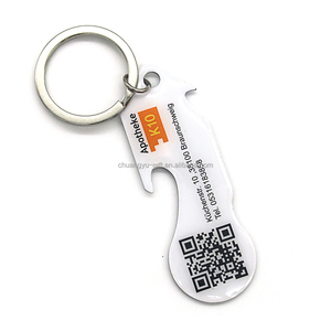 Porte-clés en métal avec logo imprimé sur mesure avec revêtement époxy Porte-clés <span class=keywords><strong>caddie</strong></span> de panier de salon de beauté - Product Image 3