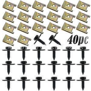 Vis, écrous et rondelles métalliques pour couvercle de moteur de châssis Jiechuang Auto Parts pour BMW E46 E90 E92 (40 pièces) - Product Image 1