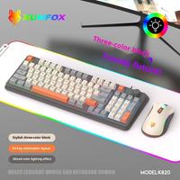 Clavier de jeu mécanique pleine taille K82, filaire, rétroéclairage tricolore, étanche, avec repose-poignets, pour ordinateur de bureau