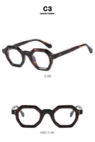 Lunettes photochromiques octogonales anti-lumière bleue de haute qualité pour les personnes haut de gamme, lunettes en acétate