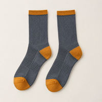 Chaussettes de sport en tricot respirant pour la course sur sentier, renforcées, montantes, couleur ardoise ambre, avec maintien de la voûte plantaire, en laine et nylon, avec coussinets talon-orteil