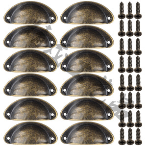 Poignées de tiroir Platinum Link 82 mm, forme de coquille rétro, quincaillerie en fer pour meubles - Product Image 1
