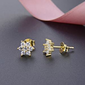 Pendientes de Plata de Ley 925 con Forma de Copo de Nieve y Circonita Blanca Rosa, Joyería Navideña para Mujer de <span class=keywords><strong>POLIVA</strong></span>, Oro Blanco - Product Image 3