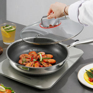 Couvercle de casserole Wok antiadhésif en acier inoxydable à trois couches classique Nouveau gaz/cuisinière/oeufs frits électromagnétiques Frittata Steak - Product Image 5