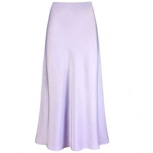 Falda de punto satinado transpirable de ácido acético K2113, diseño casual de cintura alta, efecto adelgazante, corte en A, cola de pez, ajuste en la cadera, largo hasta el suelo - Product Image 2