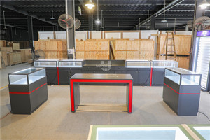 Dark Grey Tùy Chỉnh Điện Thoại Di Động Tầng Hiển Thị Stand <span class=keywords><strong>Glass</strong></span> Showcase Thiết Kế Điện Thoại Di Động Hiển Thị Nội Counter - Product Image 5