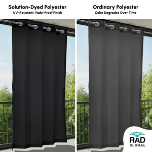 Rideaux d'extérieur imperméables noirs de qualité supérieure avec un style moderne élégant pour les patios, les balcons, les pergolas et les espaces de jardin - Product Image 4